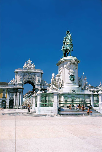 Praça do Comércio (Commerce Square) in Lisbon, Portugal, as seen from the Tower of St. Vincent.