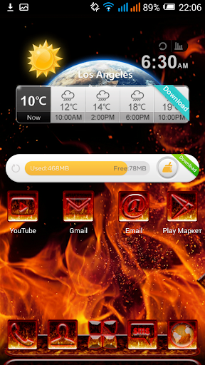 NEXT LAUNCHER 3D THEME FLAME