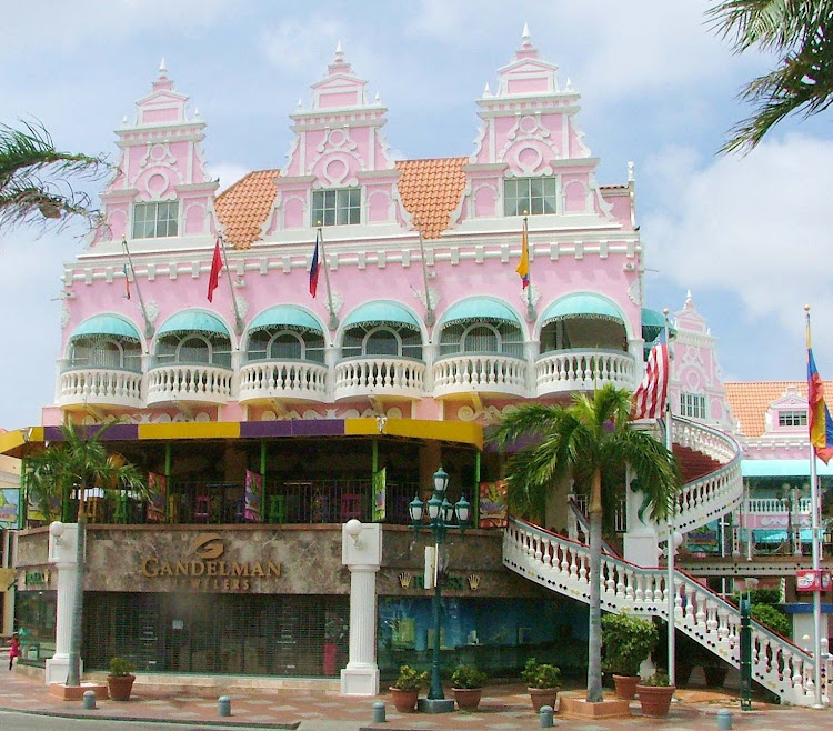 A building in downtown Oranjestad, the capital of Aruba.