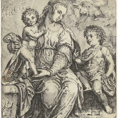Maria met Christus en Johannes de Doper als kind, Bartholomeus Willemsz ...