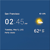 Transparent clock & weather