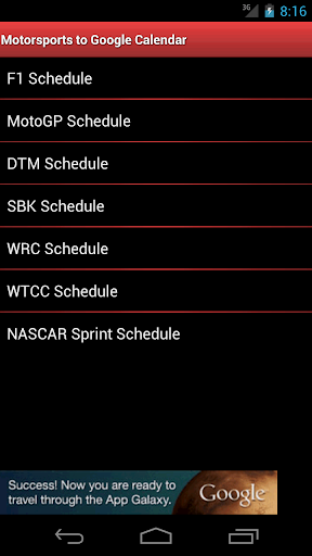 MotorSports 2 Google Calendar