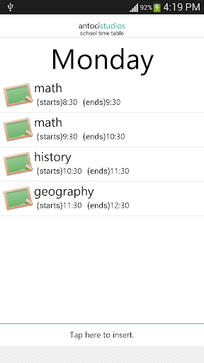 School Time Table 2014