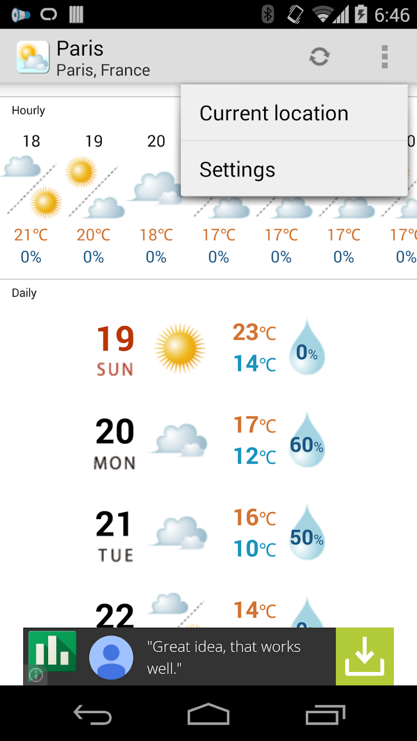 World Weather Widget Screen 3
