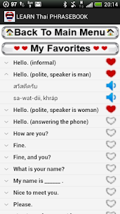 Learn Thai Phrasebook Pro Screenshots 1