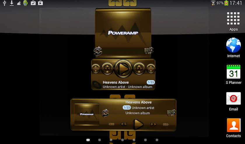Poweramp widgetpack BLACK GOLD Screen 3