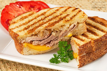Pork, Peach and White Cheddar Panini