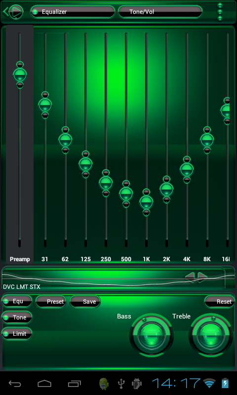 Poweramp skin Black Green Screen 3