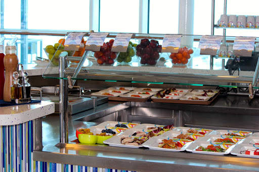 Some of the buffet offerings at the AquaSpa Café aboard Celebrity Solstice. 