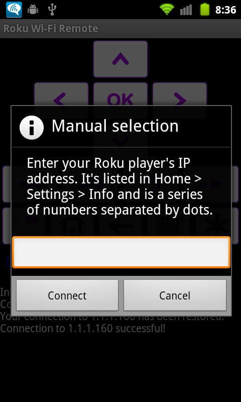 Rfi pro! remote for Roku Screen 3