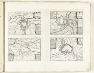 Plattegronden van Landrecies, Bouchain, Avesnes en le Quesnoy, ca. 1702