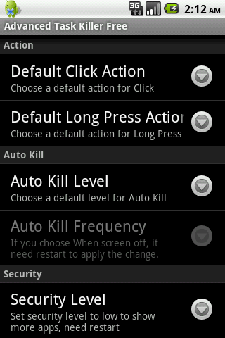 Advanced Task Killer Pro Screen 2