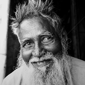 The last smile of life by Newton Saha - Black & White Portraits & People