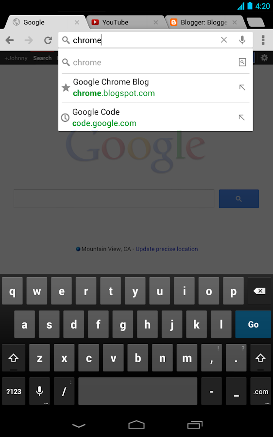 Chrome Browser - Google - screenshot