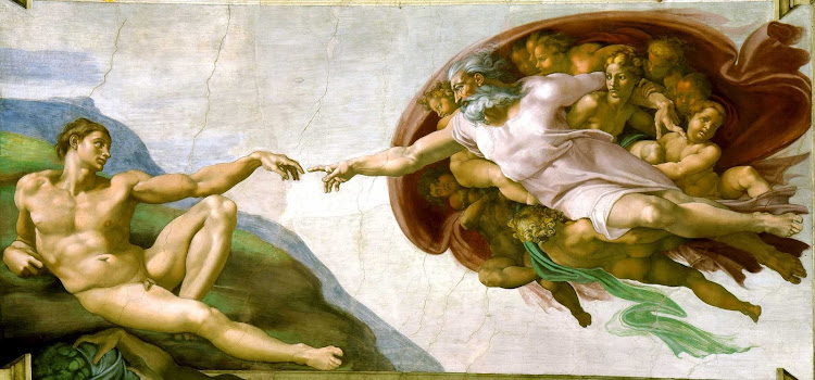 "The Creation of Adam" (c. 1511), fresco painting by Michelangelo, part of the Sistine Chapel in Vatican City.