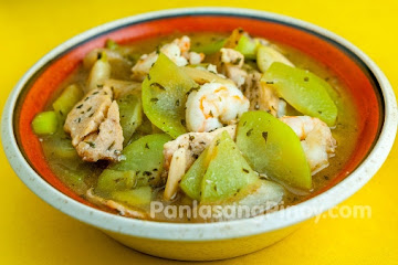 Sayote Guisado with Chicken and Shrimp