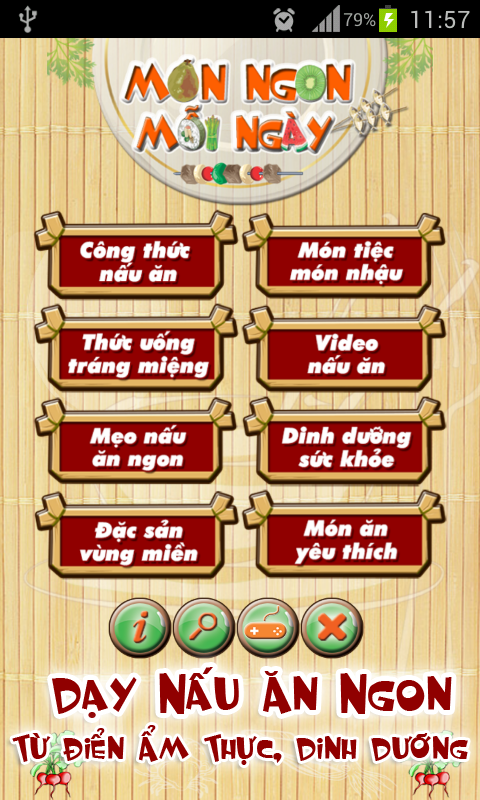[Phần mềm Việt] Món Ngon Mỗi Ngày: dạy nấu ăn (hơn 2000 món), từ điển dinh dưỡng của bạn