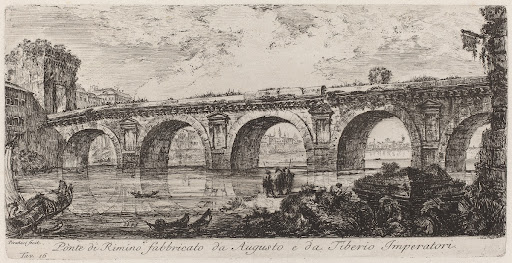Ponte di Rimino fabbricato da Augusto e da Tiberio imperatore