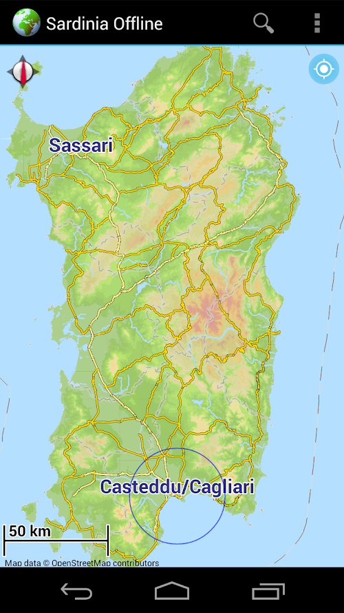 Android application Offline Map Sardinia, Italy screenshort