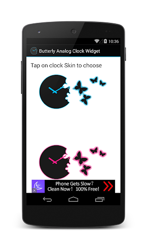 Butterfly Analog Clock Widget