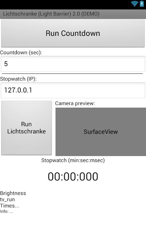 Android application Light Barrier 2.0 screenshort