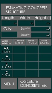 concrete materials estimator Screenshots 2