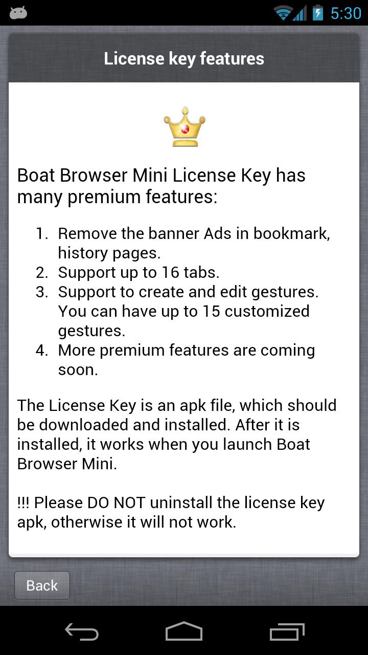 Boat Browser Mini License Key Screen 2