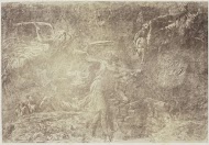 Fotoreproductie van een tekening van Rafaël, Abraham offert Isaak