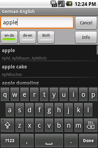 Android application German-English Dictionary screenshort