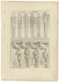 Zes balusters of termen van voren en vier termen van opzij