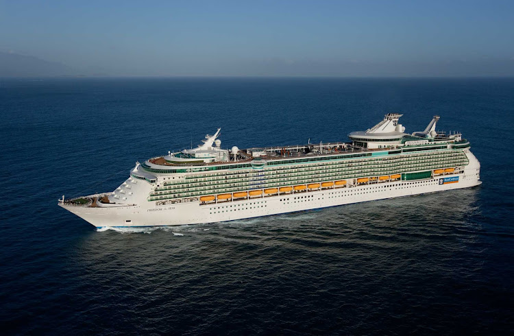 An aerial view of Royal Caribbean's Freedom of the Seas, which sails to the Eastern and Western Caribbean. 