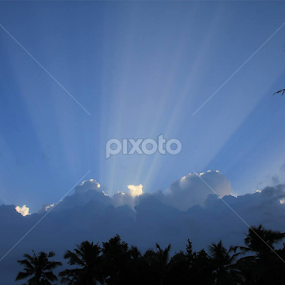 Piercing Through Clouds... by Nithya Purushothaman - Landscapes Cloud Formations