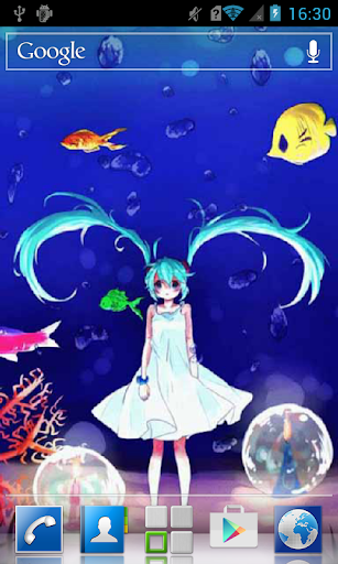 Anime girl at the seafloor LWP