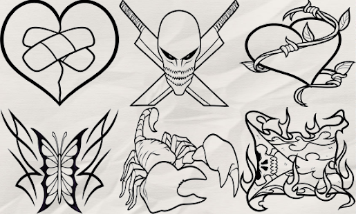 Screenshot dell'applicazione Android How to Draw Tattoo