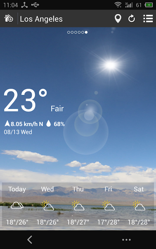 Android application Weather screenshort