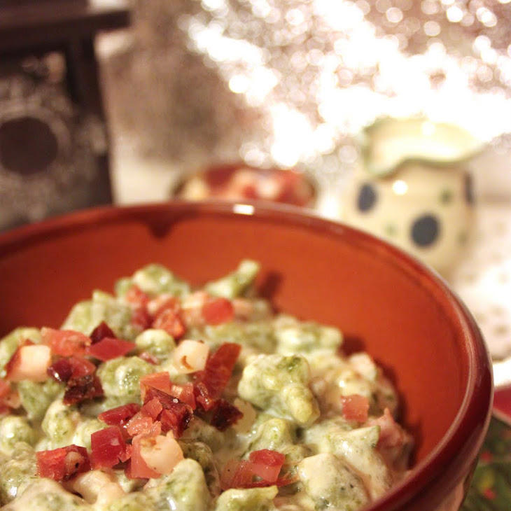 Spätzle (German Dumplings) with Ham and Spinach German Entrees Recipe