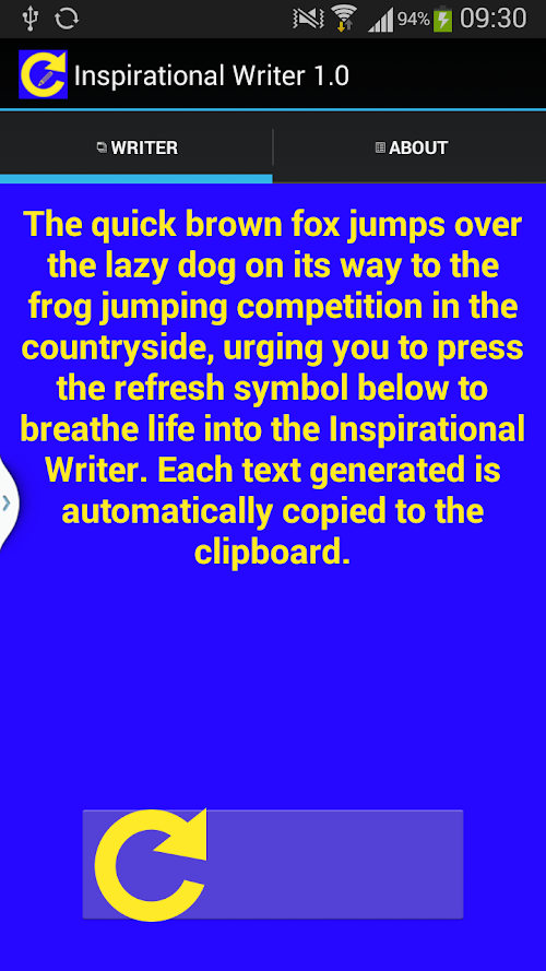 Android application Inspirational Writer screenshort