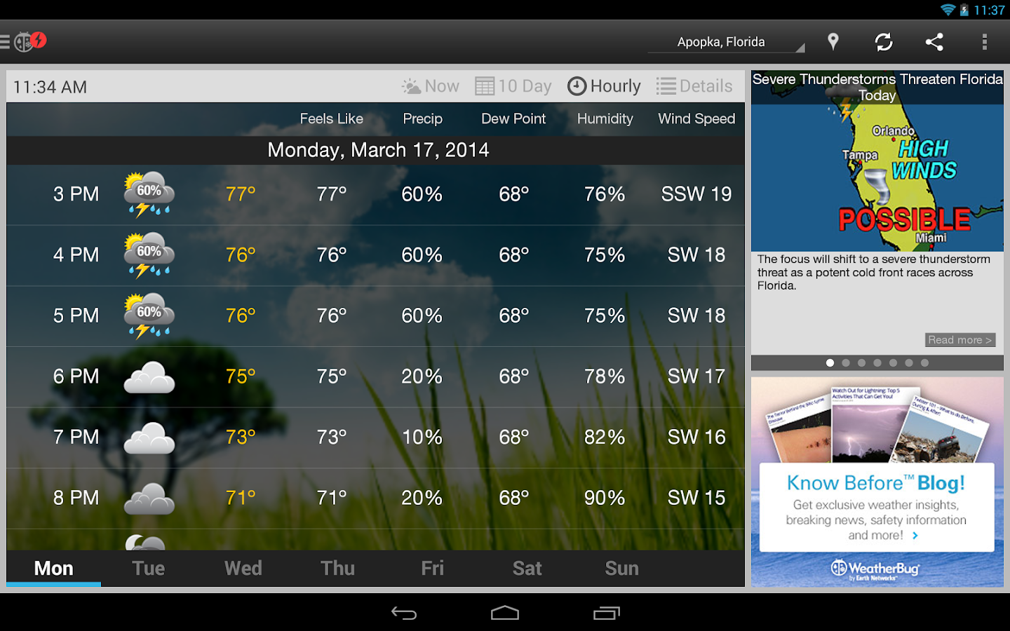 WeatherBug screenshot