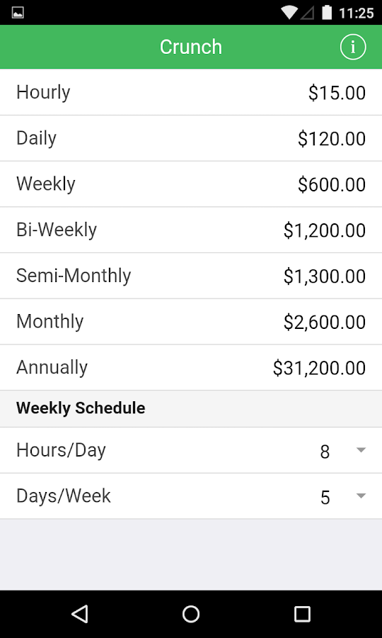 Crunch Salary Wage Calculator Screen 3