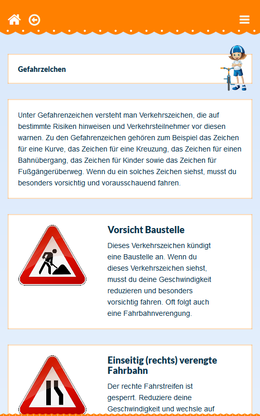 Android application Radfahrprüfung screenshort