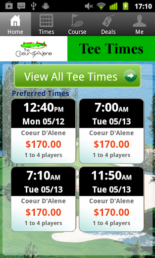 Coeur d'Alene Resort Tee Times