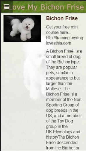 *I Love My Bichon Frise APP