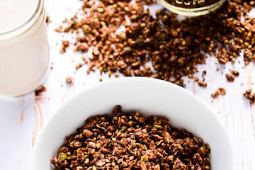 Crunchy Chocolate &amp; Almond Butter Buckwheat Granola