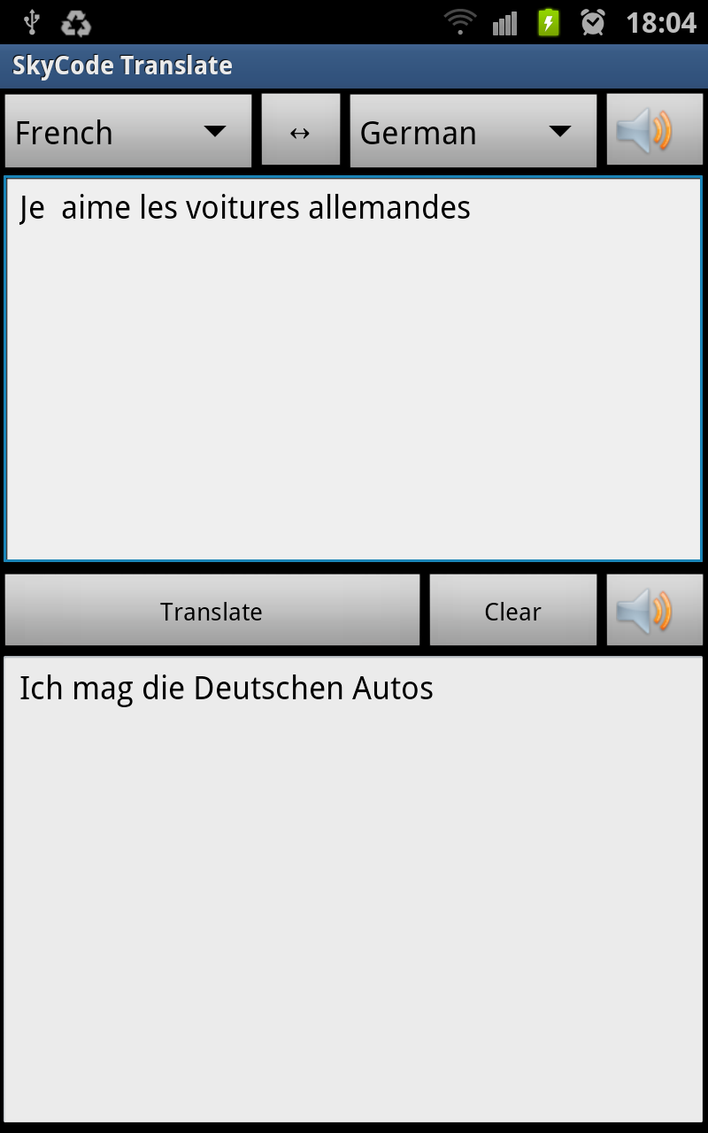 Android application De-Fr Offline Voice Translator screenshort