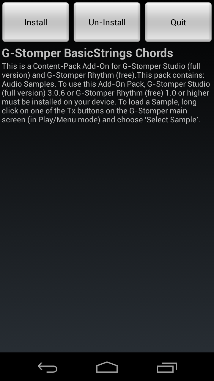 Android application G-Stomper BasicStrings Chords screenshort