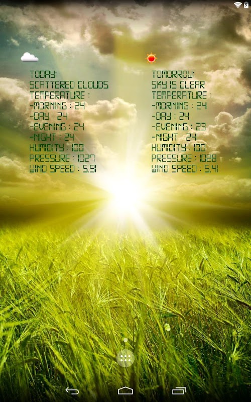 Android application Real weather wallpaper screenshort