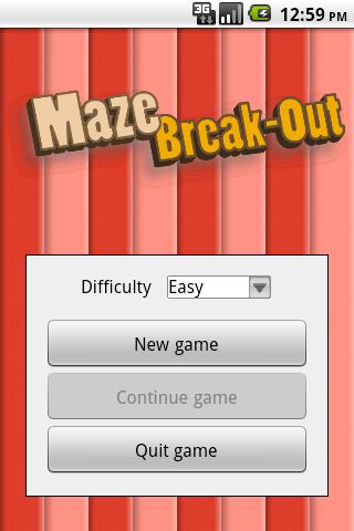 Maze Break-Out Screen 1