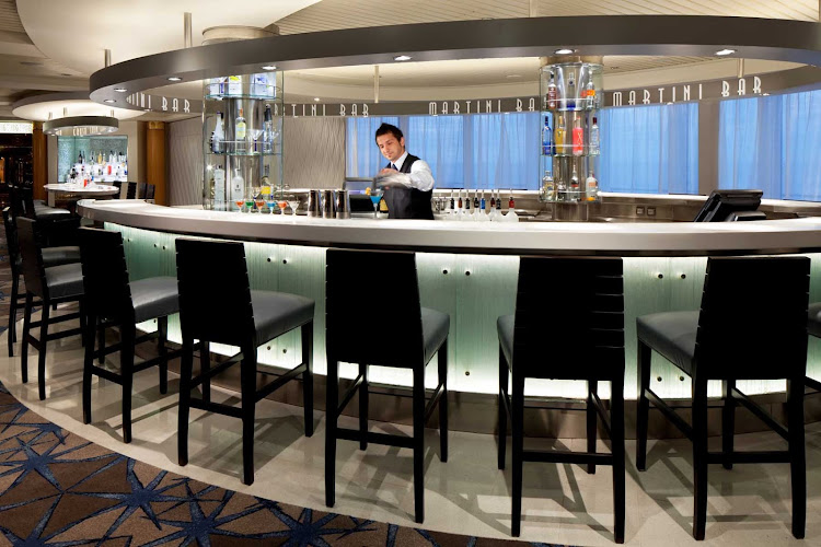 Celebrity Infinity's Martini bar is the perfect place for your pre-dinner cocktail.