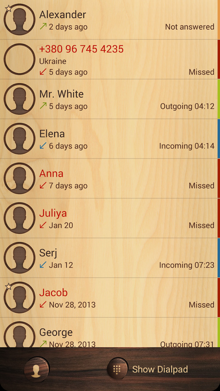 Theme for ExDialer Wooden Screen 2
