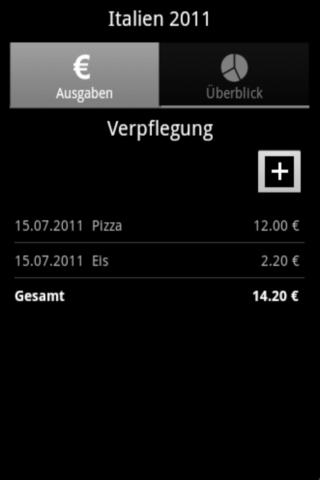 Urlaubsbudget Screen 2